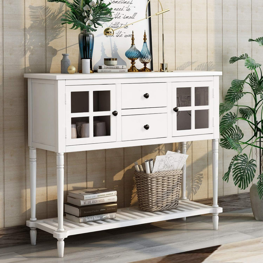 Antique Blue Sofa Table with Two Storage Drawers R7766