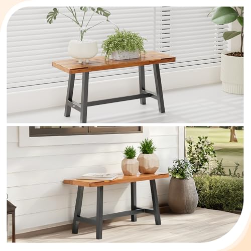 Outdoor Bench with Metal Legs D473865