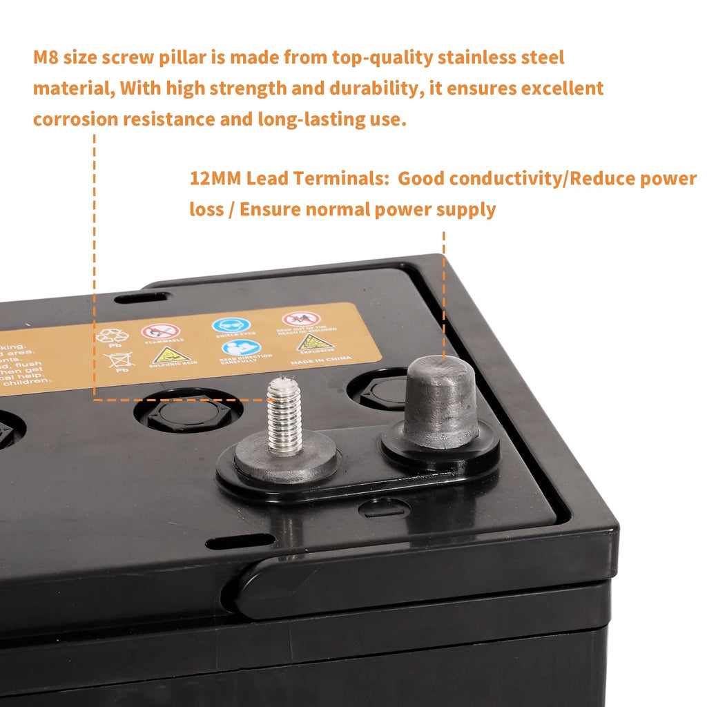 12V 105AH Dual Purpose AGM Battery, 825CCA Group 31M E566770