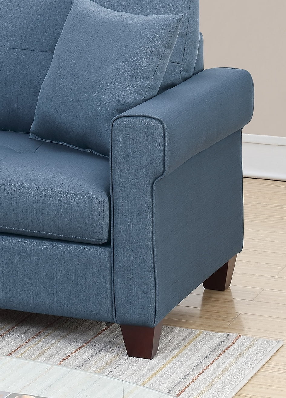 Blue Reversible Sectional Sofa Chaise G3447