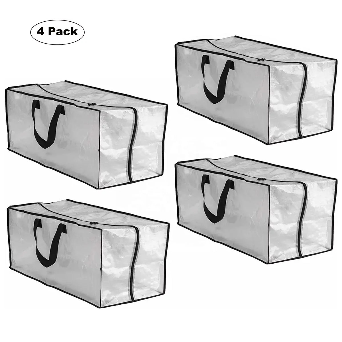 4 Pack Heavy Duty Extra Large Clear Moving Bags with Backpack Straps H582000