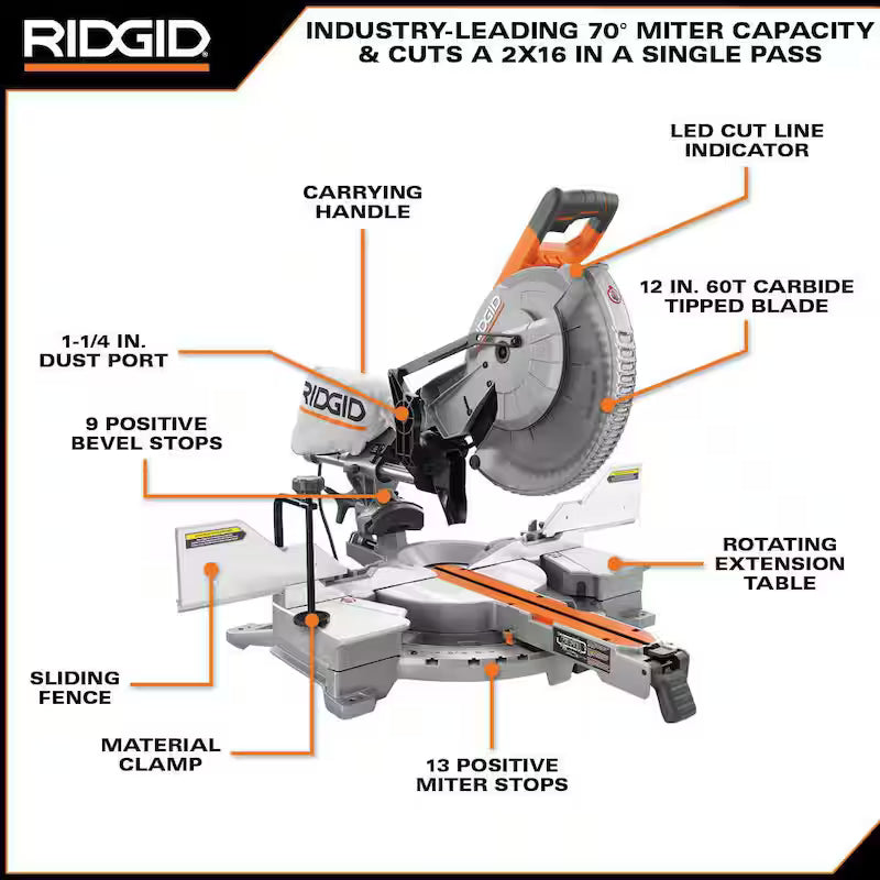 12 in. Dual Bevel Sliding Miter Saw H775835