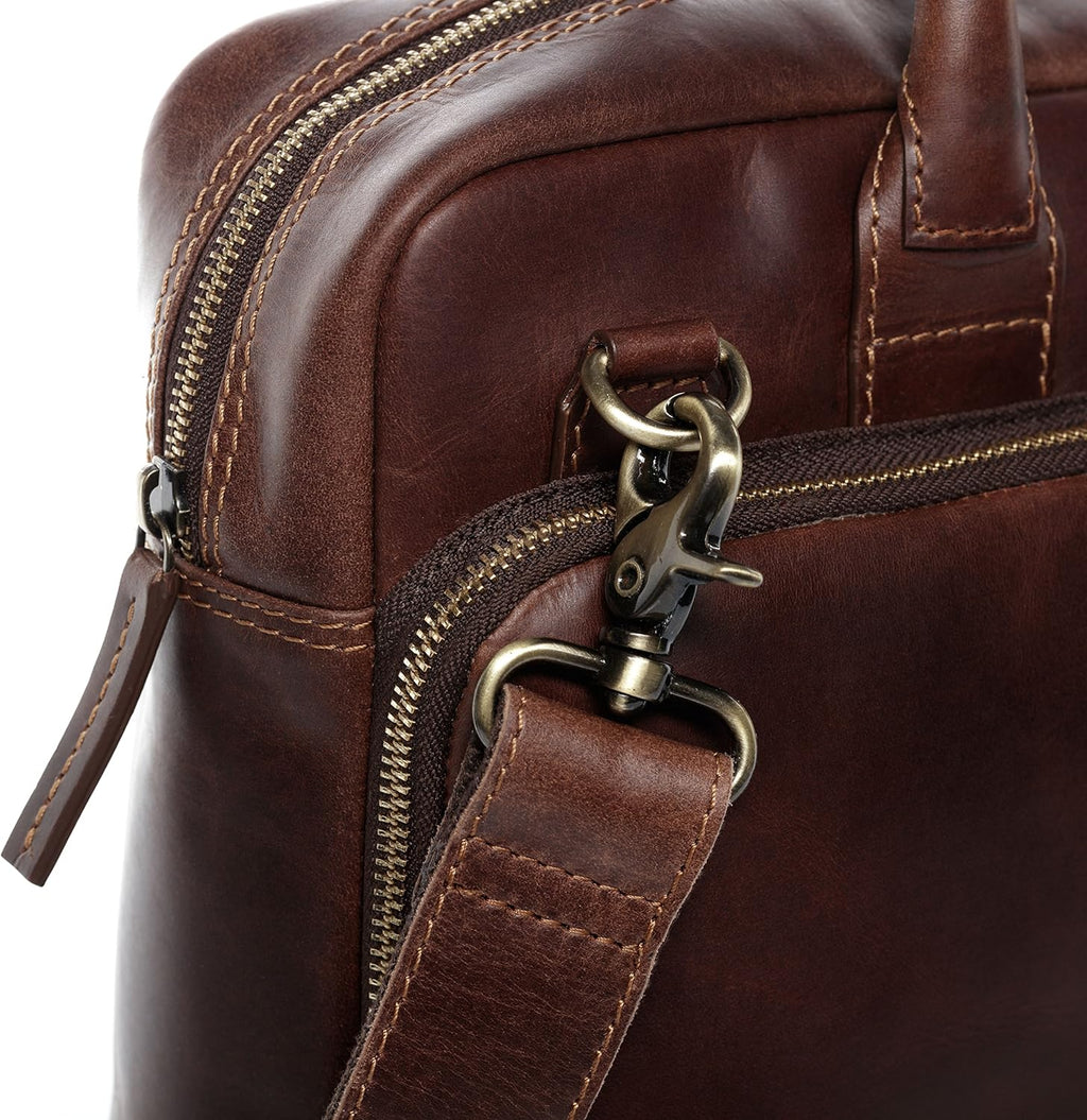 Leather Laptop Bag 15 Brown-Cognac U716