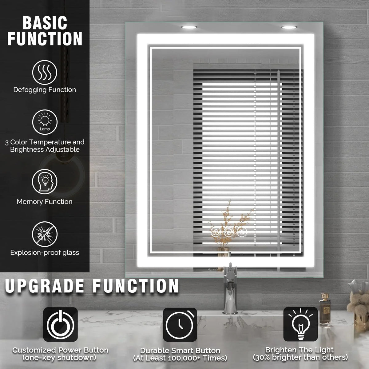 20 x 26 Inch Led Medicine Cabinet with Mirror D7903