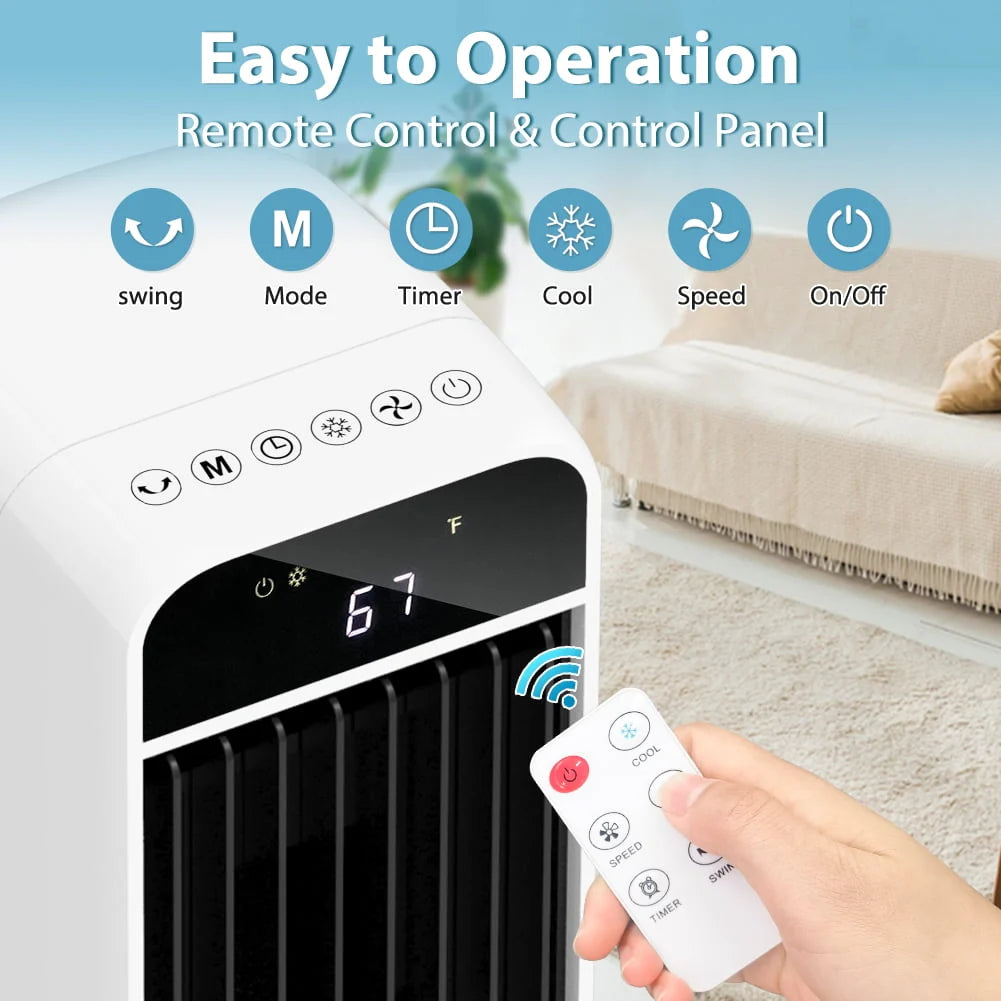 3-in-1 Evaporative Air Cooler Portable Tower Cooling Fan Oscillating White D1750