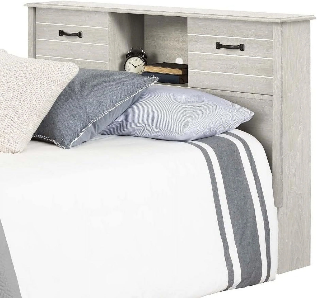 Full Winter Oak Bookcase Headboard U897362