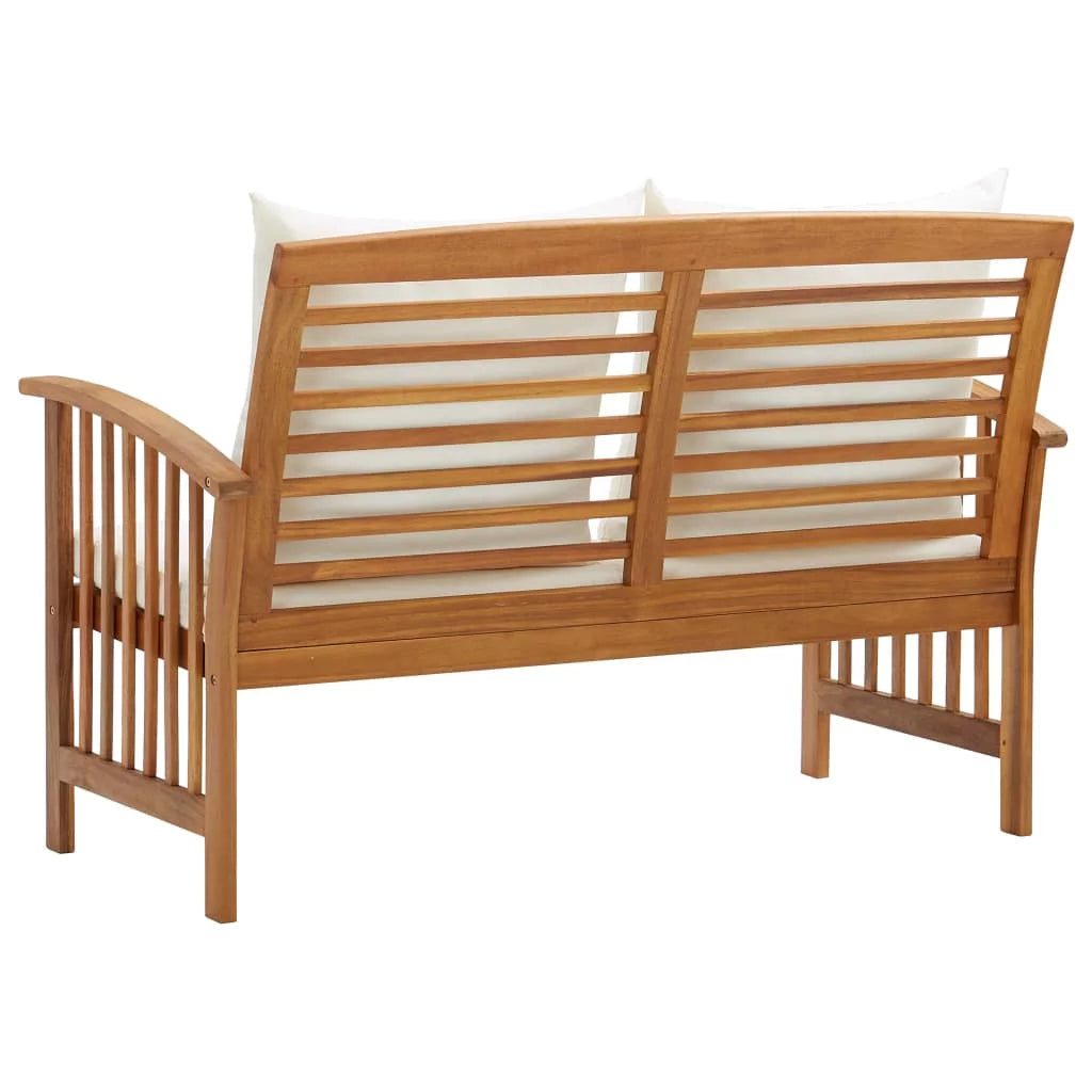 Patio Bench with Cushions Solid Acacia Wood Q3139