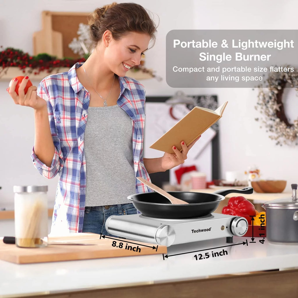 1200W Portable Infrared Electric Single Burner Stainless Steel T44470
