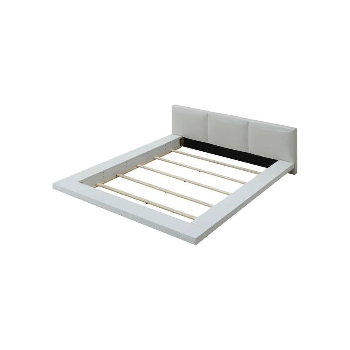 Solid Wood King Panel Bed in White N28390