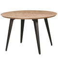 47 in. Round Wood Dining Table with Metal Legs G605