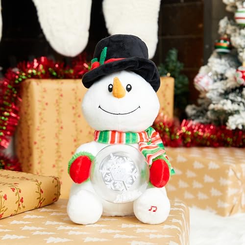 Animated Christmas Snowman LED Light Plush Toy 12 Inches Y4720