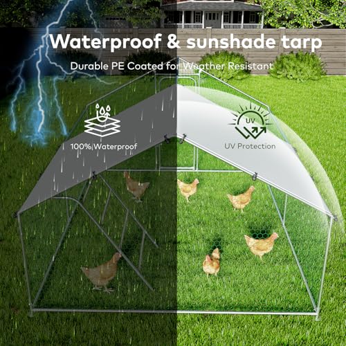 Large Metal Chicken Coop with Waterproof Cover Q137042