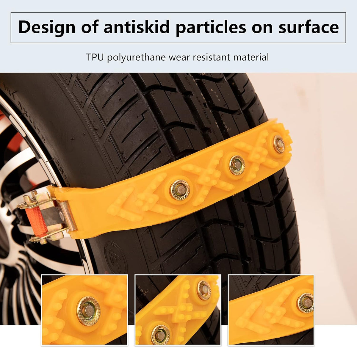 Adjustable Snow Chains for Cars SUV Pickup B37452