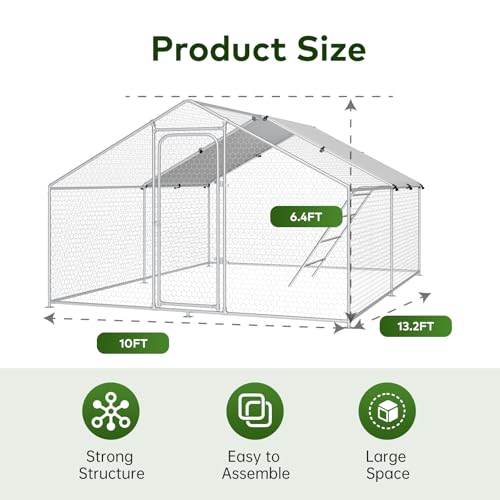 Large Metal Chicken Coop with Waterproof Cover Q137042