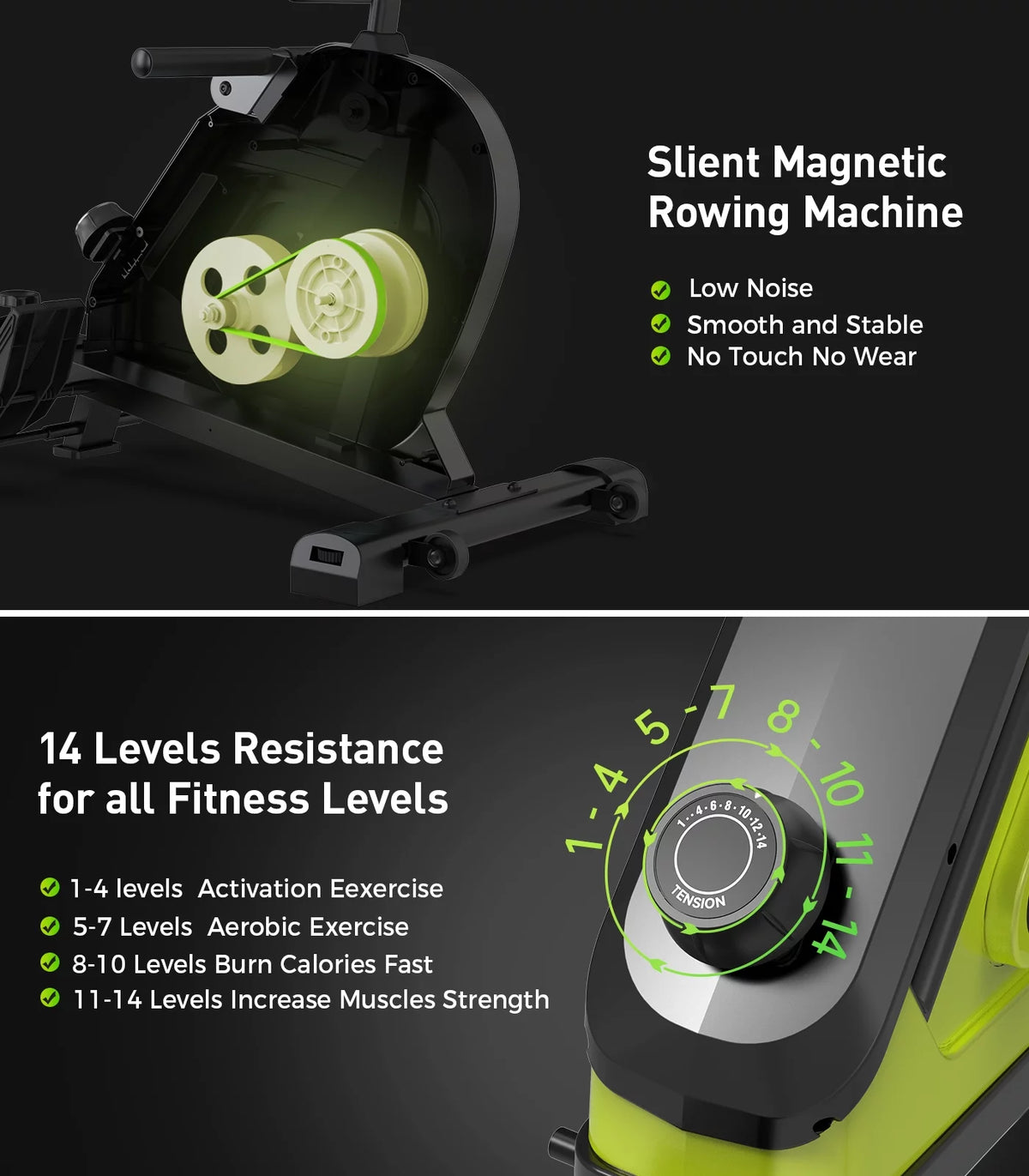 350 LB Capacity Foldable Magnetic Rowing Machine Q19773