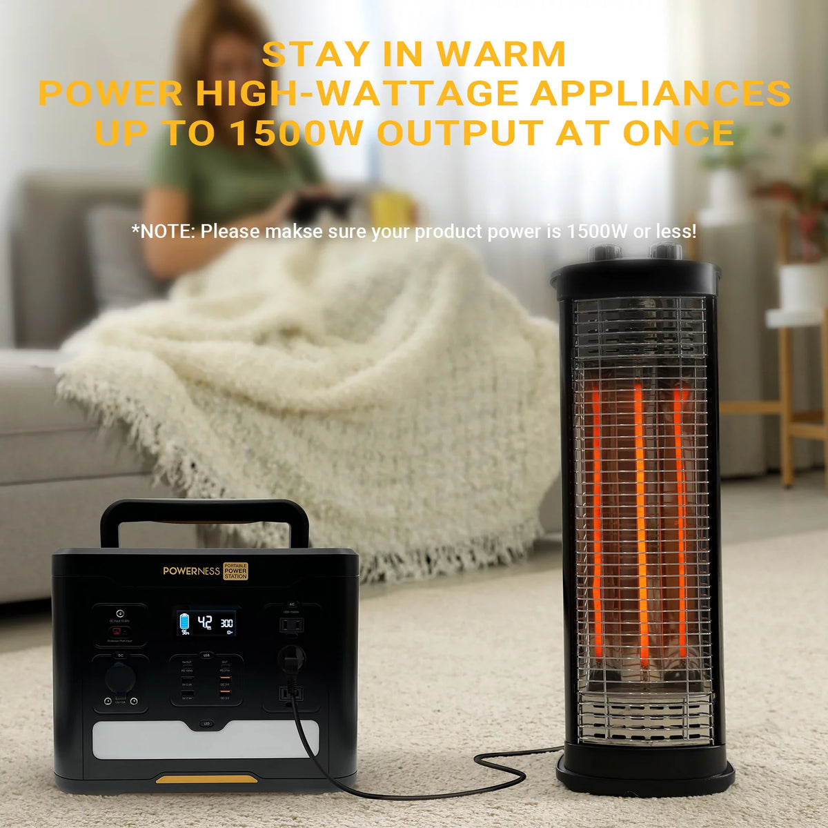 Portable Power Station 1536Wh LiFePO4 with 1500W AC Outlets U866