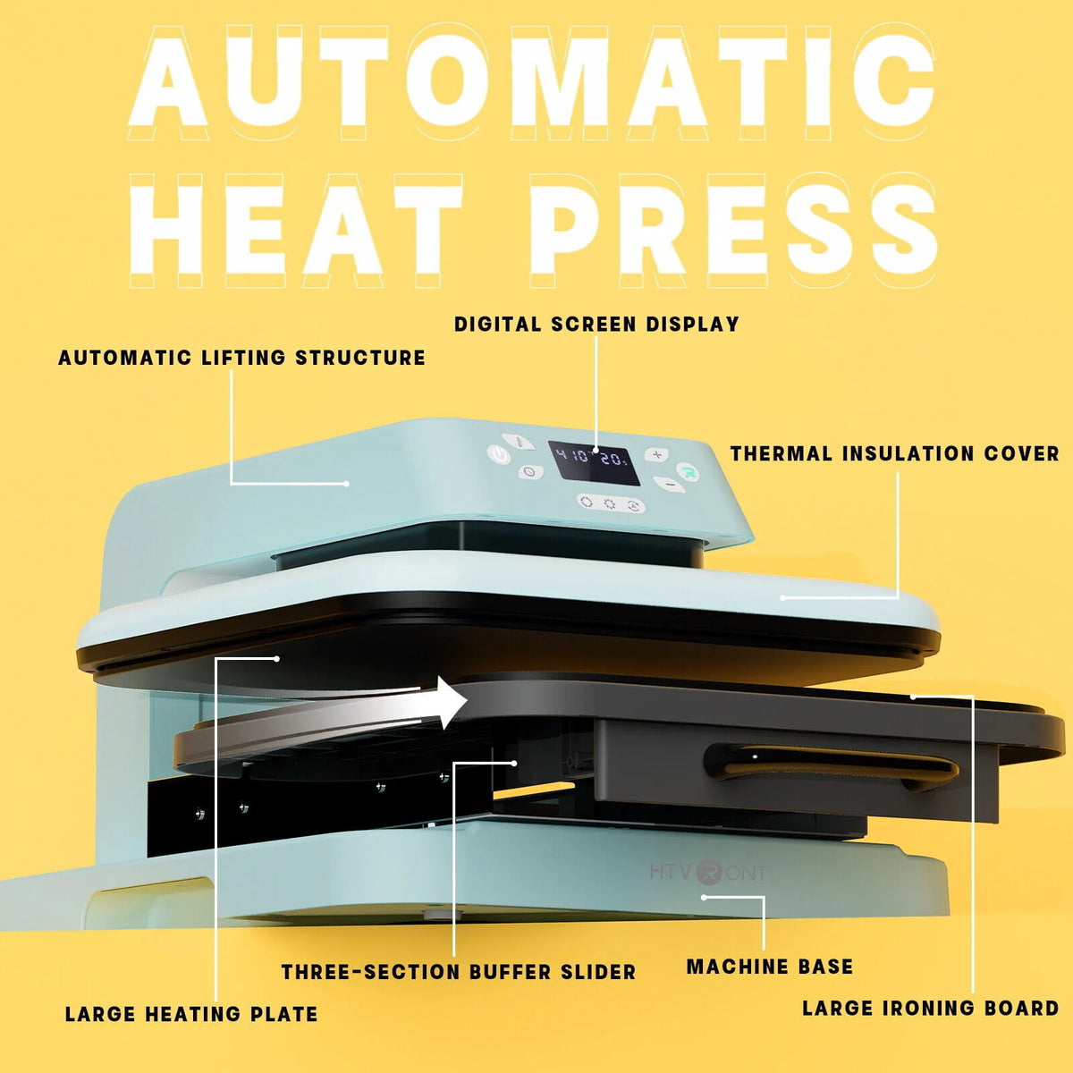1500W 15x15 White Auto Heat Press Machine Y417267