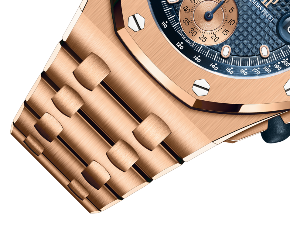 Pink Gold Blue Dial Chronograph 42mm Q430