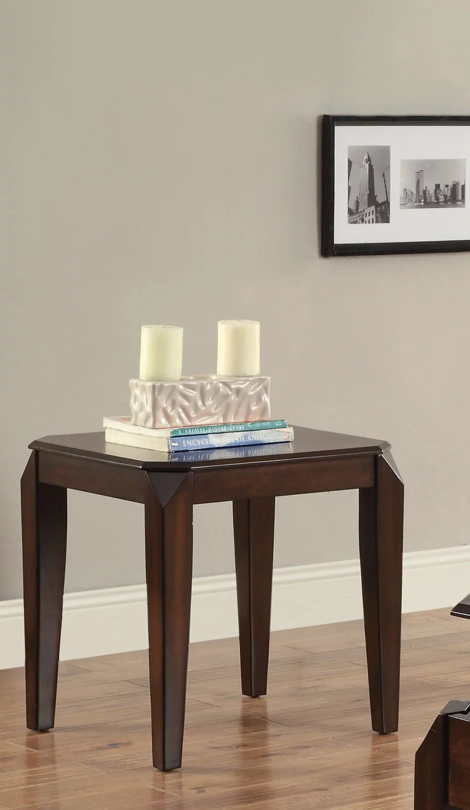 Wooden End Table with Beveled Tapered Legs J20111