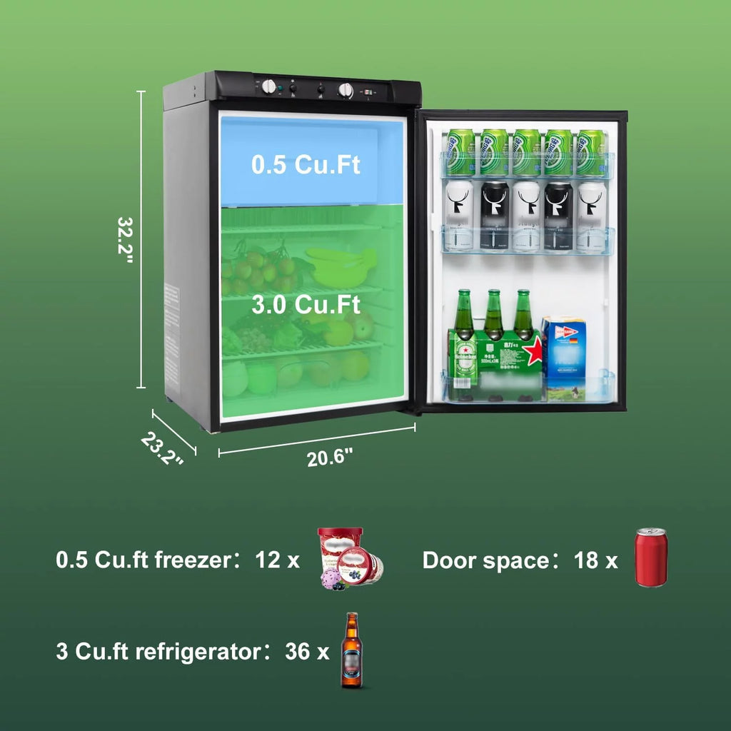 3.5 Cu ft 3 Way Refrigerator Freezer Combo Q71459