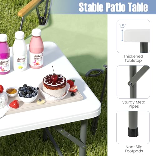 Portable 4 Foot Plastic Folding Table D537580