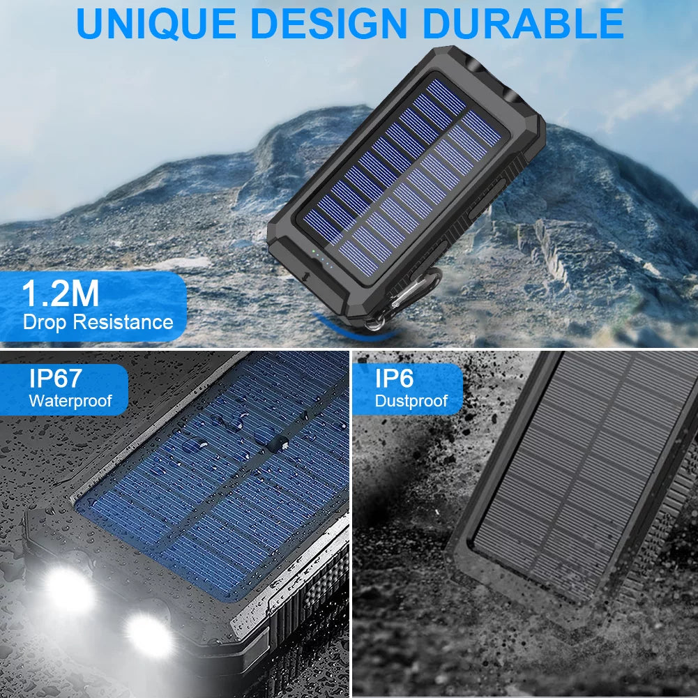 20000mAh Solar Power Bank with Dual USB Ports U9029