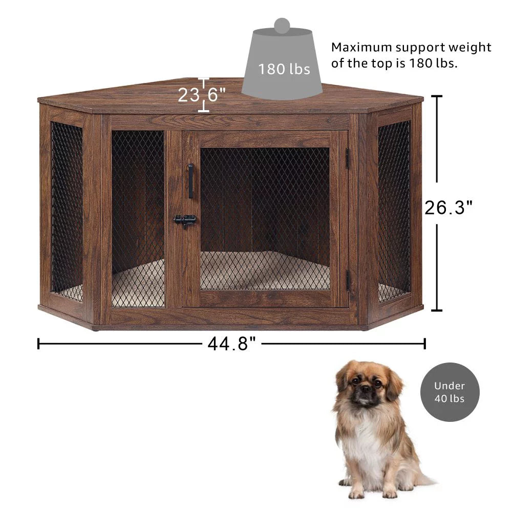 Corner Dog Crate with Cushion M4037