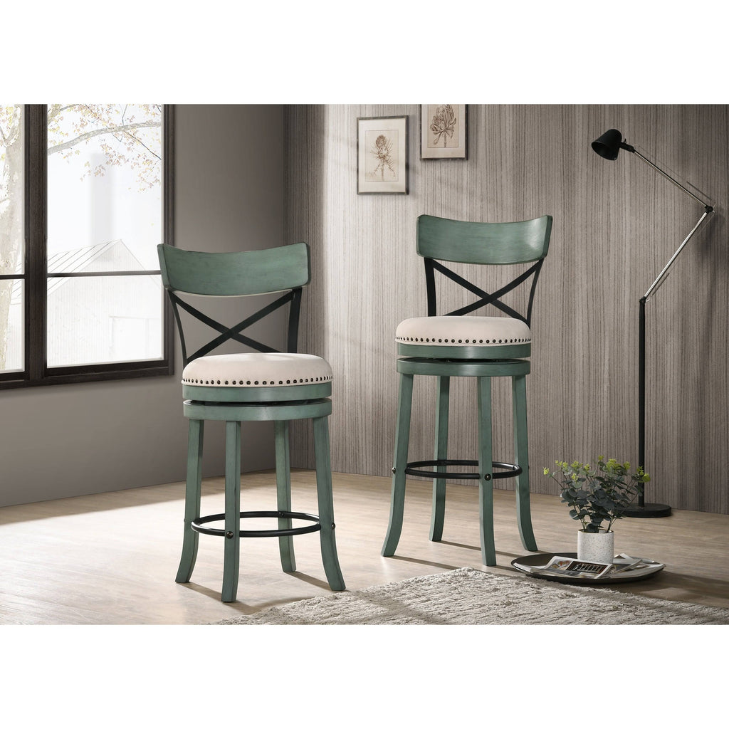 Light Grey Swivel Barstools Set of 2 M758