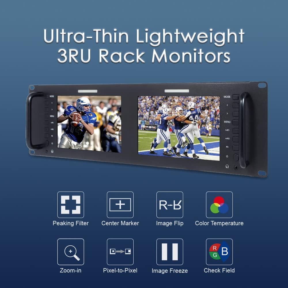 7 Inch 3RU SDI Rack Mount Monitor IPS LCD Screen R619