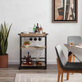 Bar Serving Cart Wood Metal Serving Trolley Z11071