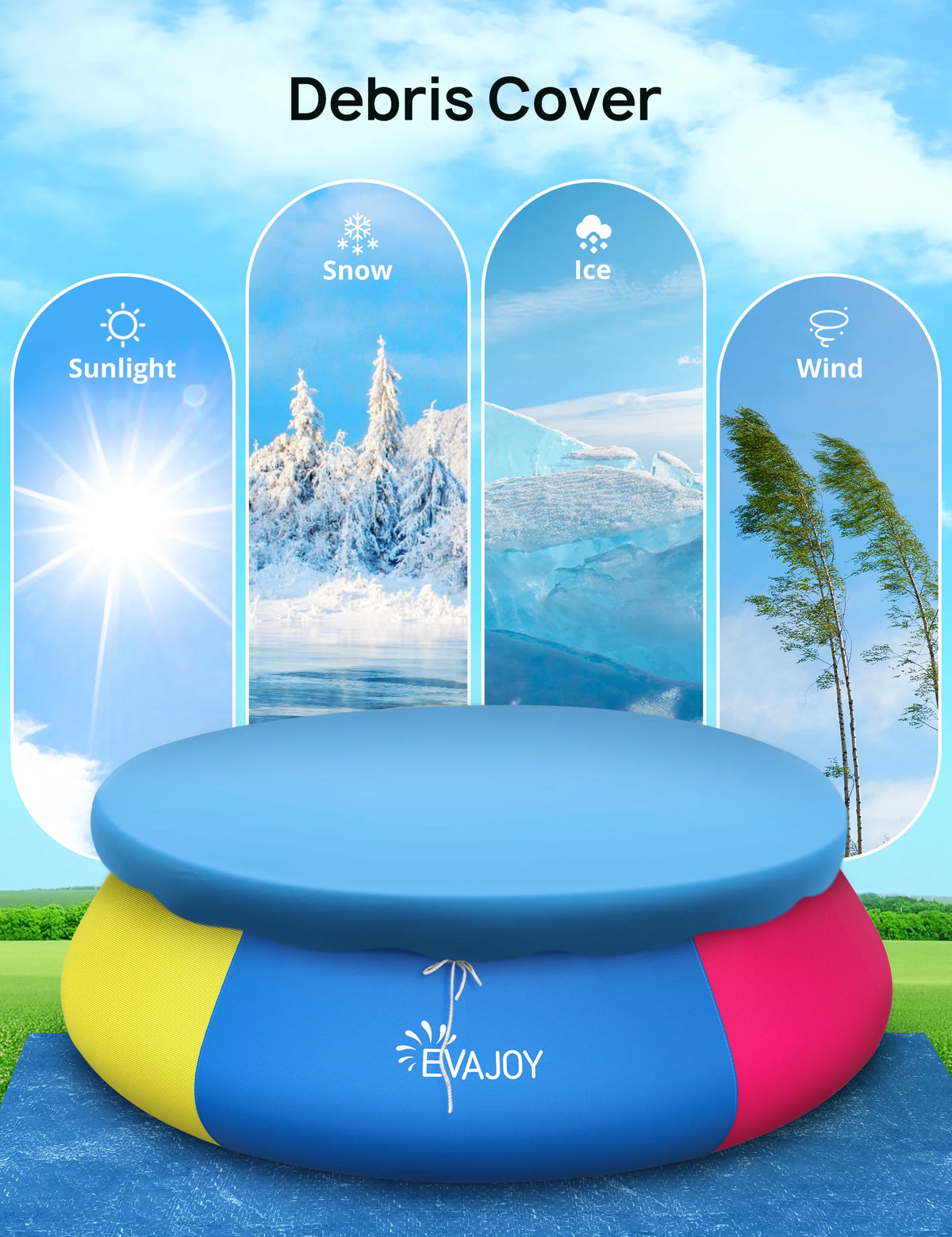 15ft x 35In Inflatable Swimming Pool with Filter Pump J76935