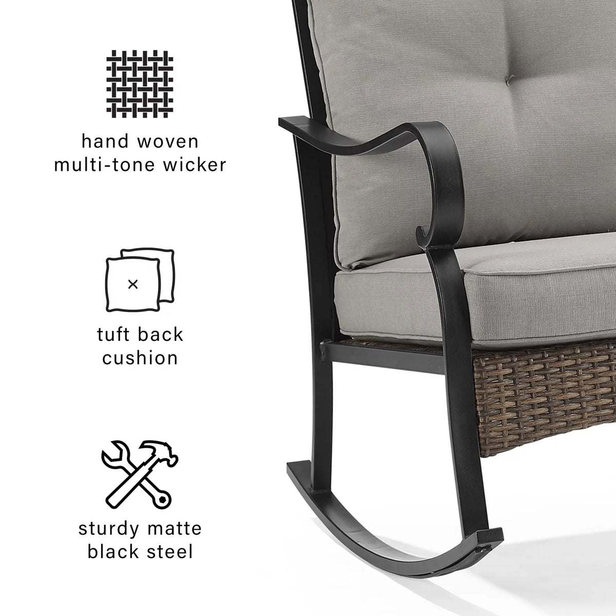 4Pc Metal And Wicker Sofa Set A355