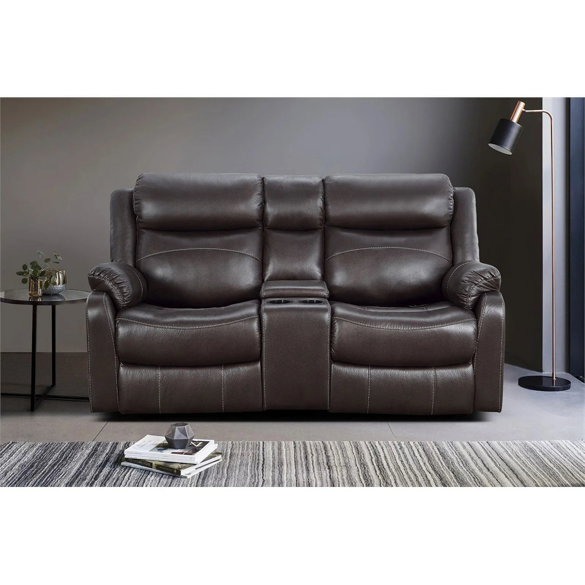 Dark Brown 2-Piece Microfiber Reclining Sofa Set H33926