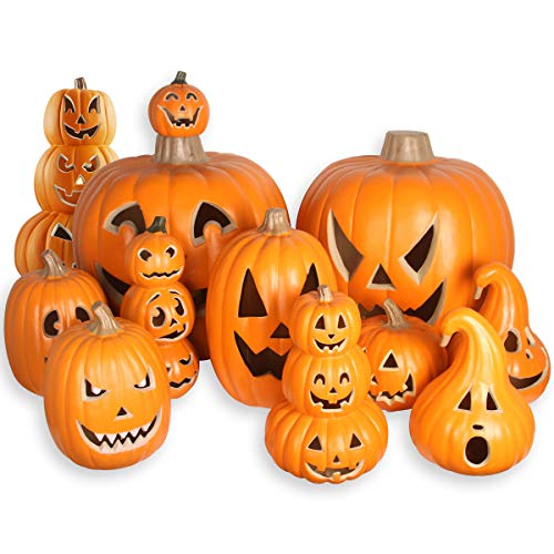 12" Shatterproof Waterproof Fake Pumpkin Halloween Decorations K904774