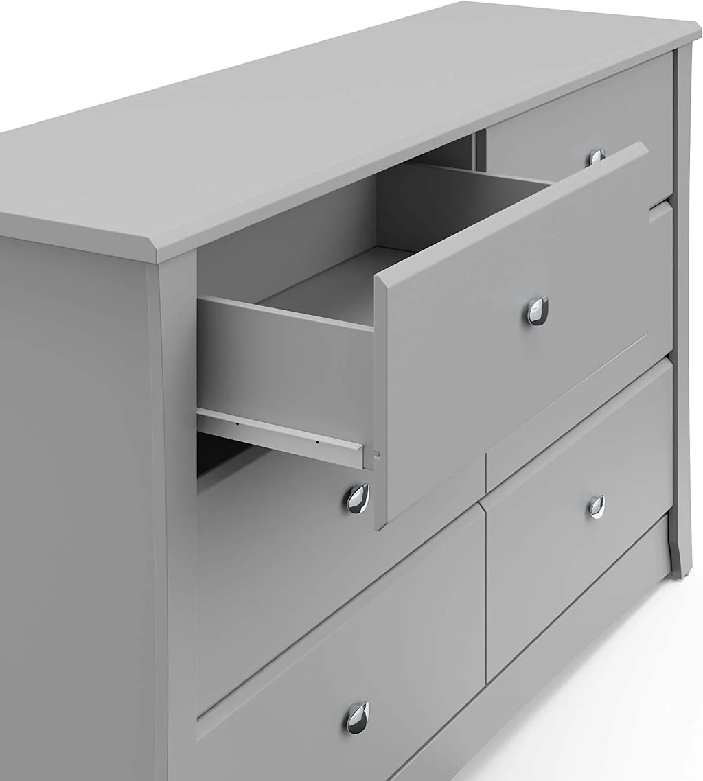 White 6 Drawer Double Dresser S809