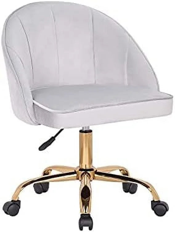 Velvet Home Office Desk Chair with Gold Metal Legs Q233602