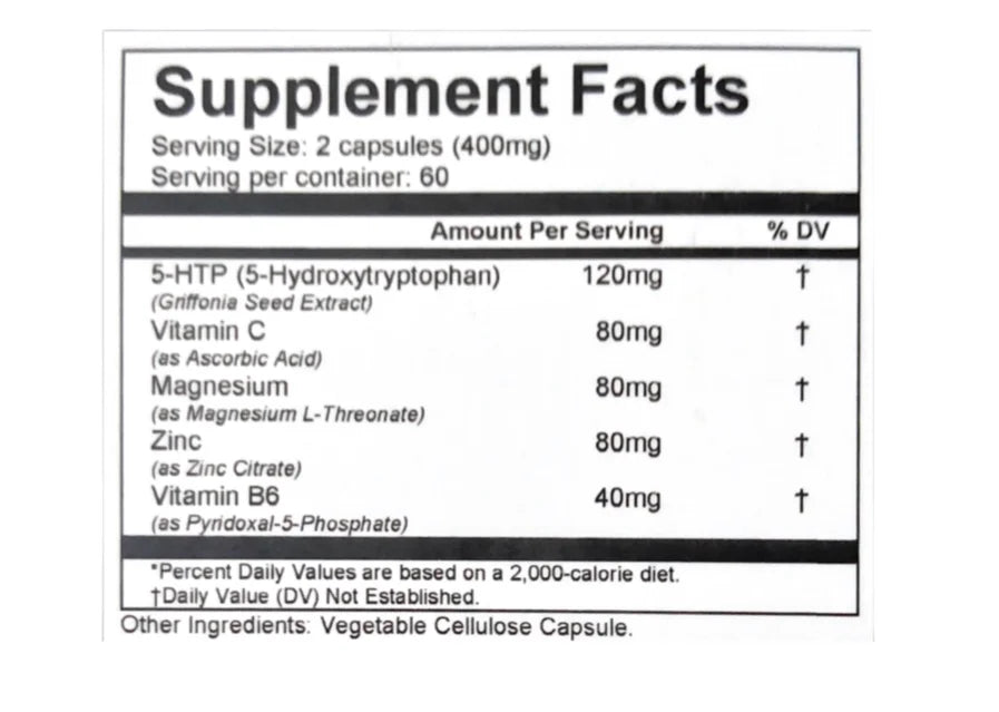 120 Capsules Magnesium L-Threonate 5-HTP R1226
