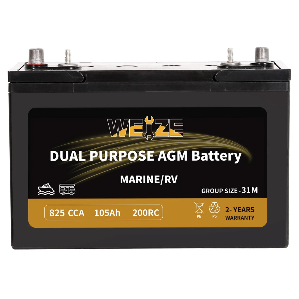 12V 105AH Dual Purpose AGM Battery, 825CCA Group 31M E566770