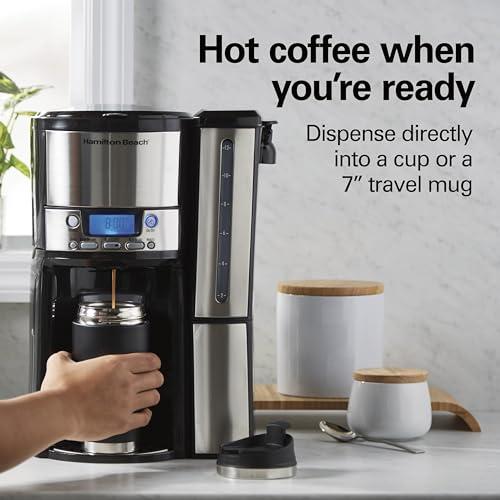 12 Cup Programmable Coffee Maker with 60 oz Removable Reservoir, Black & Stainless Steel N4820