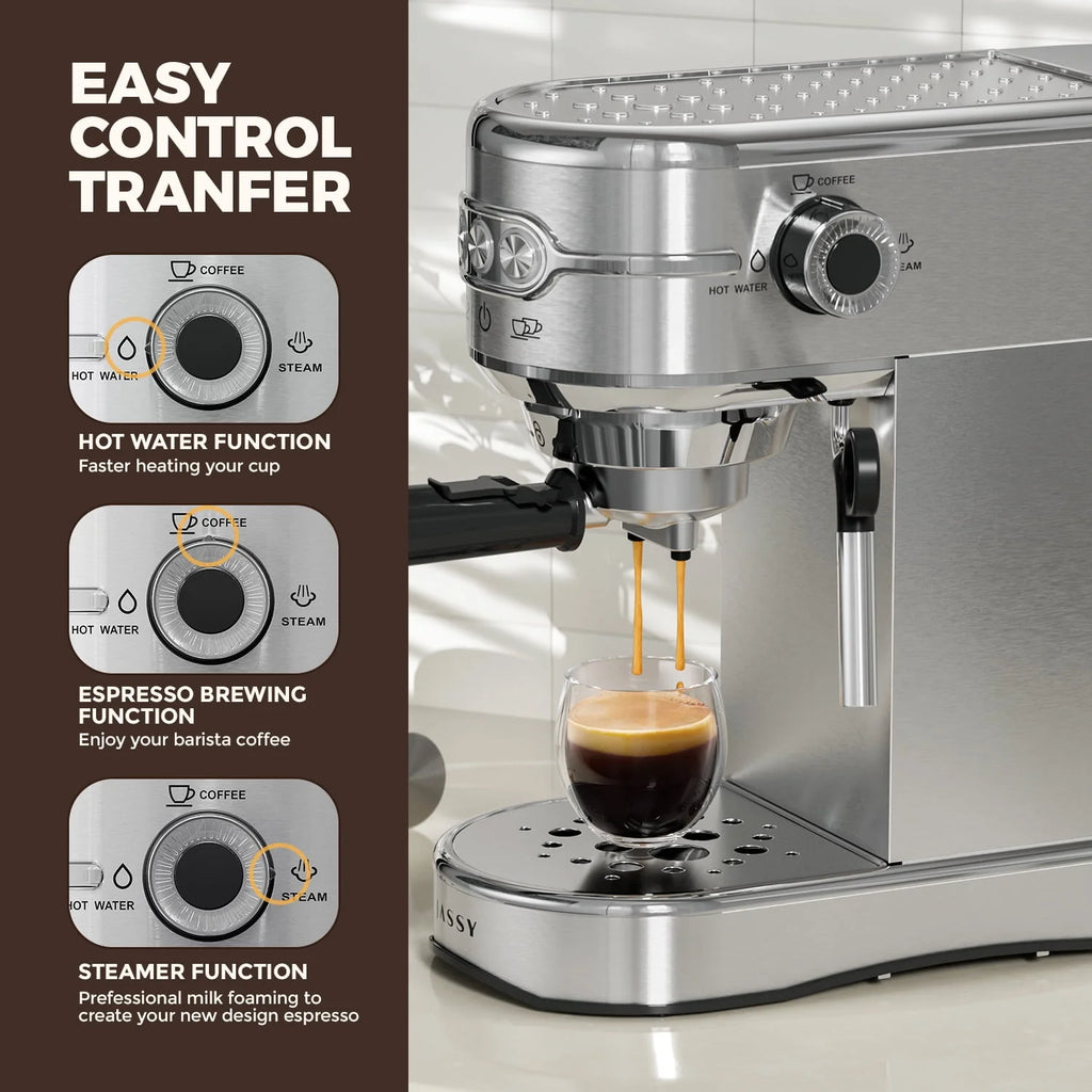 20 Bar Espresso Coffee Maker with Milk Frother P595426