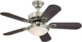 36 Inch Brushed Nickel Ceiling Fan with Light F69808
