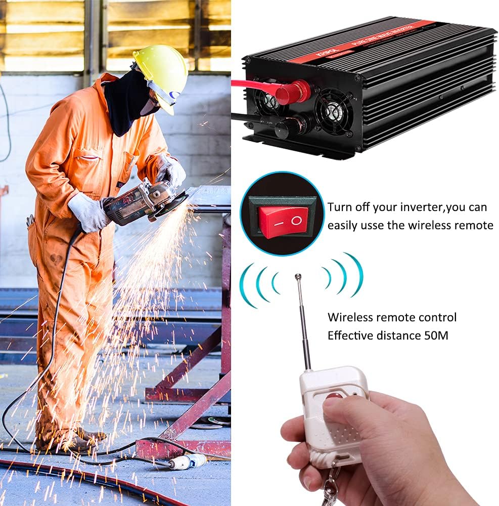 1500 Watt Pure Sine Wave Inverter 12V DC to 110v/120v AC A289054