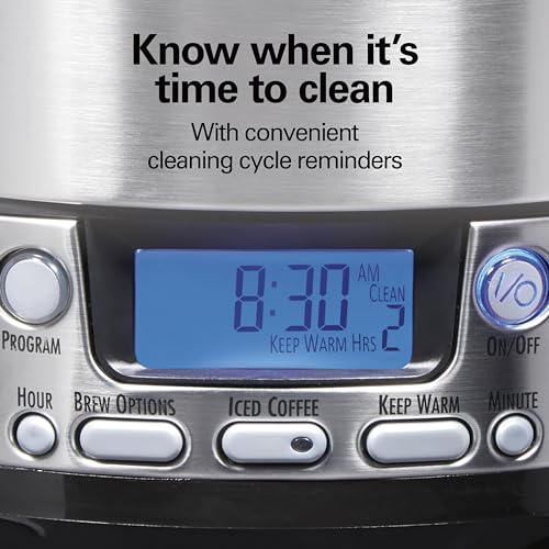 12 Cup Programmable Coffee Maker with 60 oz Removable Reservoir, Black & Stainless Steel N4820