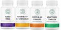 Vitamin D3+K2 Chewables, Super B-100 Complex, Sleep Well & Adaptogen Complex H3011