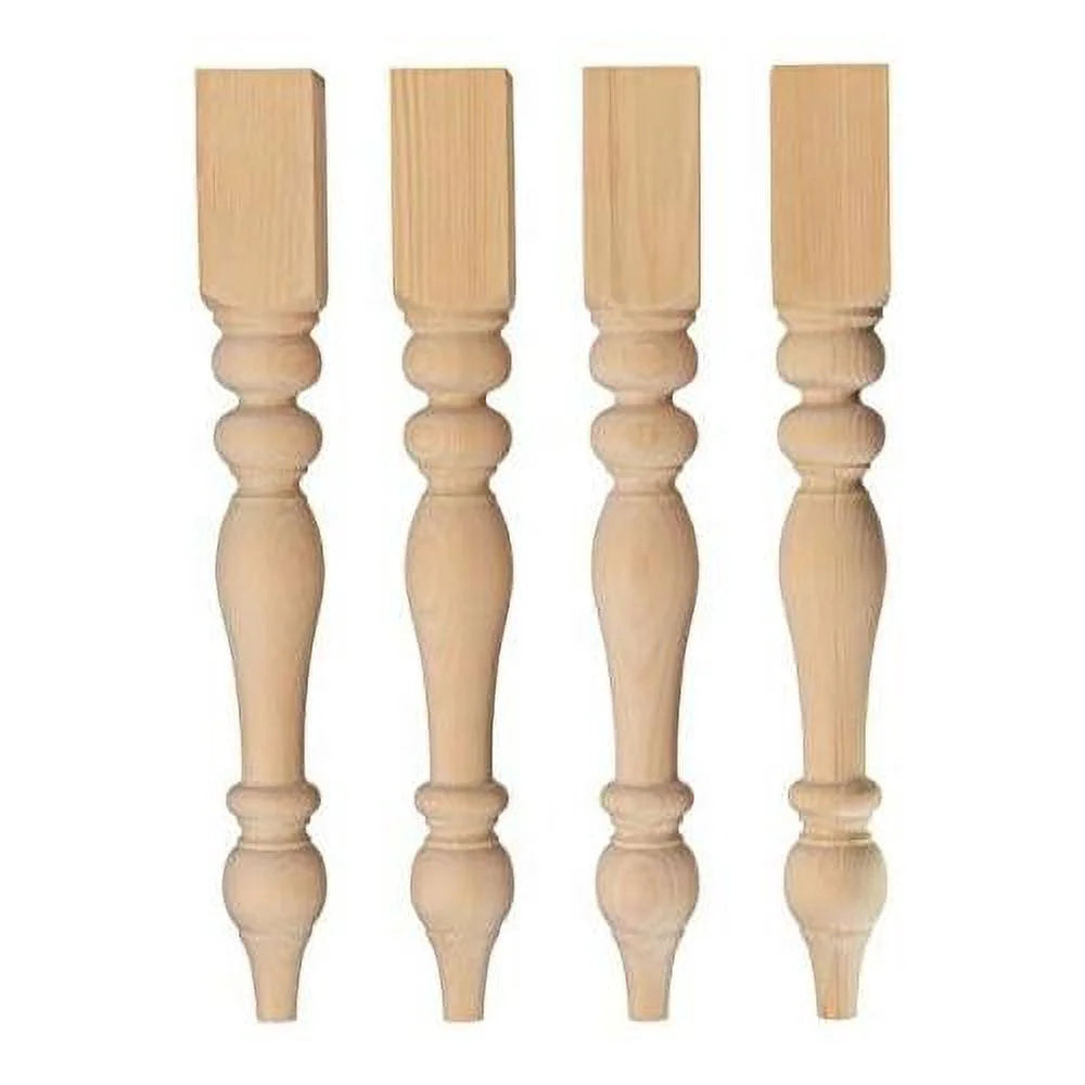 Unfinished Turned Table Legs Set Of 4 P855