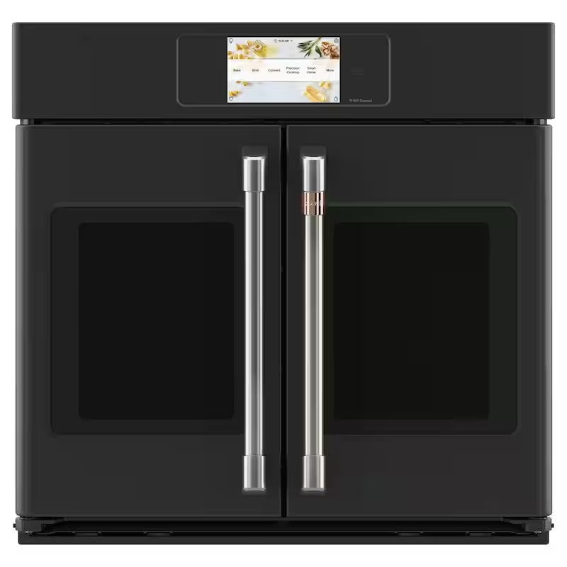 30 in. Smart Single Electric French-Door Wall Oven with Convection Self-Cleaning in Matte Black D6654