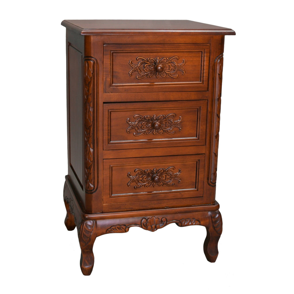 Carved Wood End Table F179
