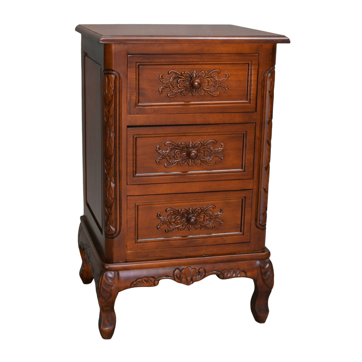 Carved Wood End Table F179
