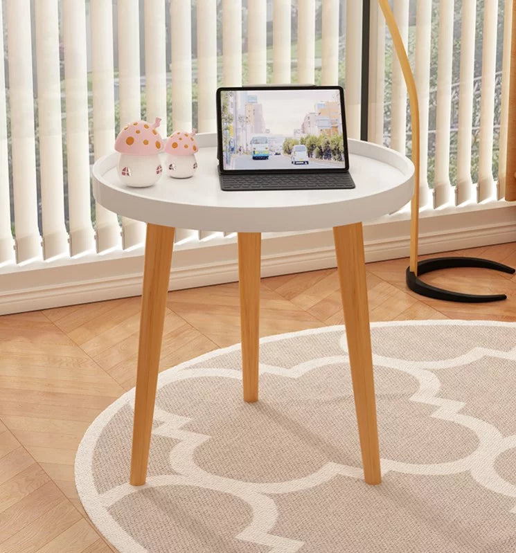 Round White Tray Side Table N498592