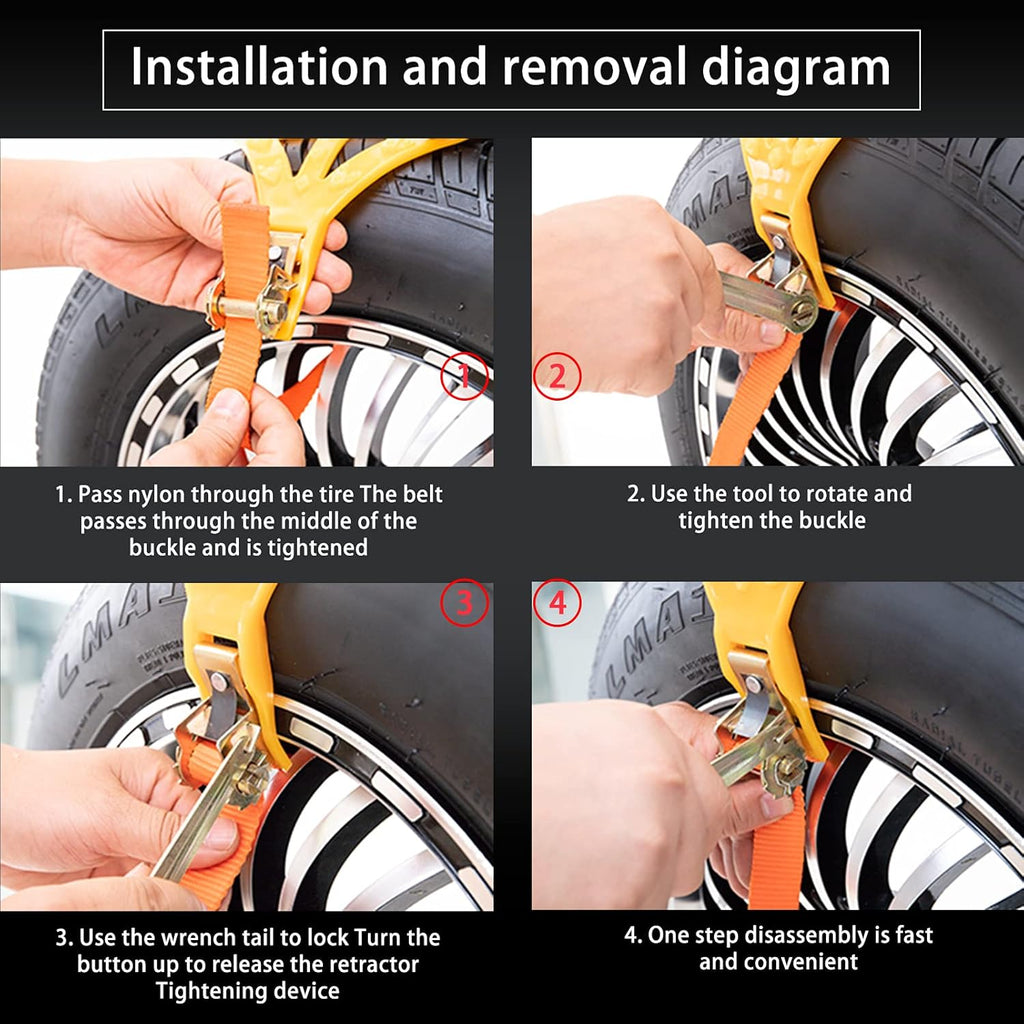 Adjustable Snow Chains for Cars SUV Pickup B37452